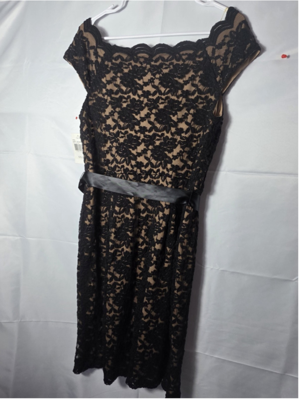 Connected Apparel Women's Dress Size 12 Black Lace Sleeveless Knee Length nwt - Picture 7 of 7